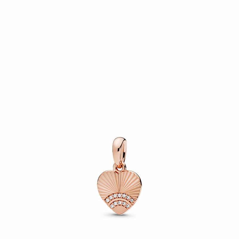 Pandora Rose™ Fan Of Love Pendant Ireland - Pandora Rose/Cubic Zirconia - 794238PLZ